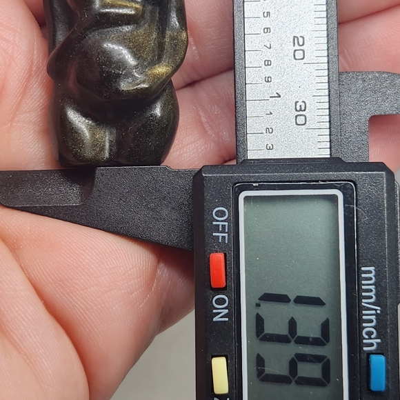 Reserved! Gold Sheen Obsidian Mothers Body Pregnant Crystal Carving. - Picture 8 of 8